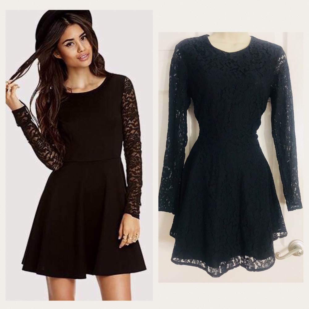 H&M Black lace midi-dress
